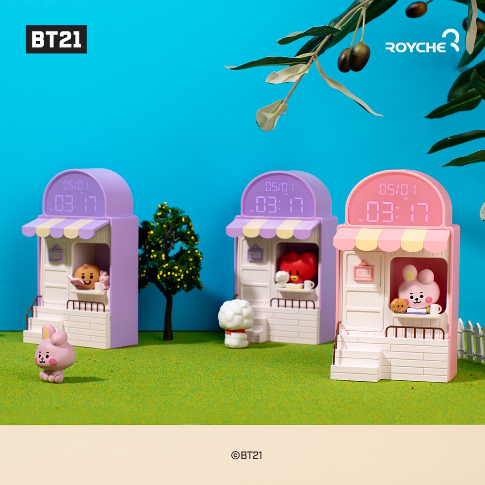 Đồng hồ điện tử BT21 My little buddy Digital Clock hình quán caffe có đèn led Beens Company