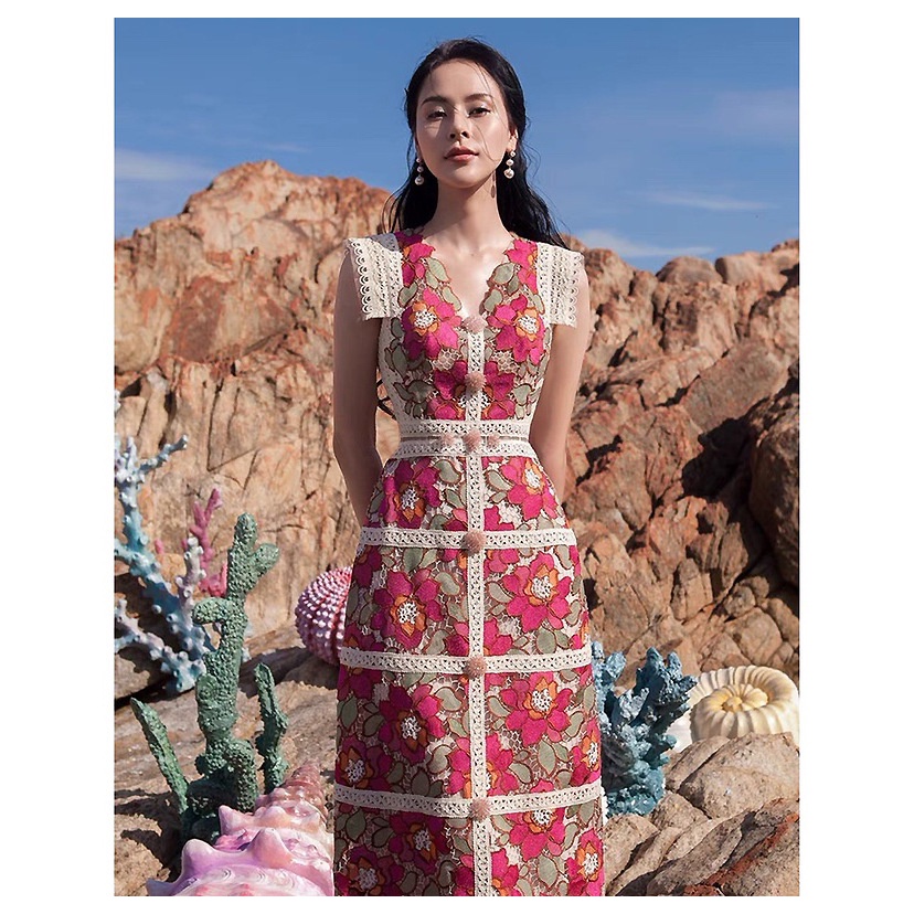 ZY·HT 🌷 Đầm Thêu Hoa Thời Trang Mùa Hè Phong Cách Pháp Mẫu Cho Nữ Y9856
