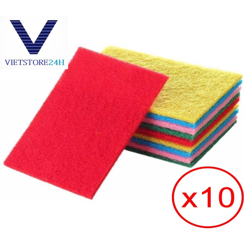 Set 10 miếng rửa chén bọt biển nhiều màu