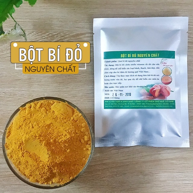 Bột bí đỏ nguyên chất - gói 10g