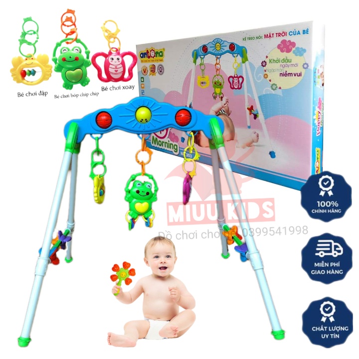 ( Tặng Xúc Xắc  Hoa Quả )Kệ Chữ A Hình Con Ếch Hàng Chính Hãng Antona Cho Bé Từ 3 Tháng Tuổi