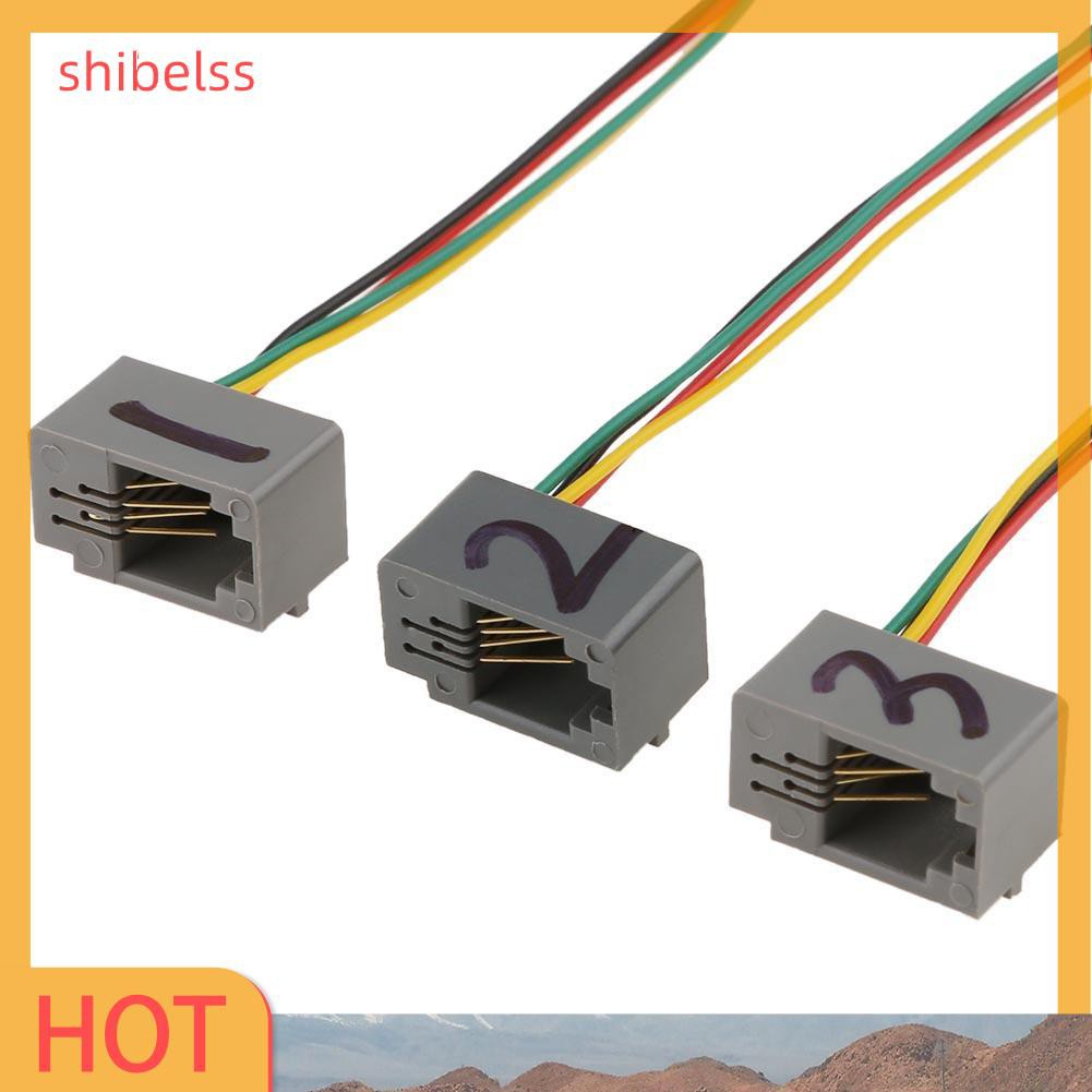 Shibelss RJ9 4P4C Male to 3.5mm Female Headset Audio Converter Adapter Cable Wire