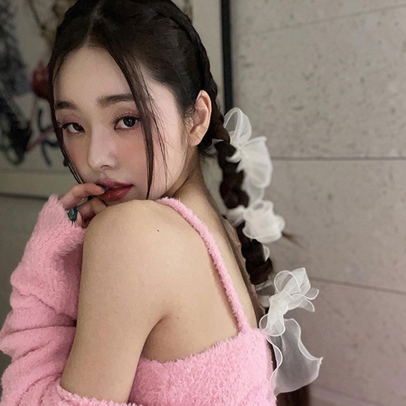 Kẹp Tóc Dạng Dây Ruy Băng Dài Màu Sắc Trơn