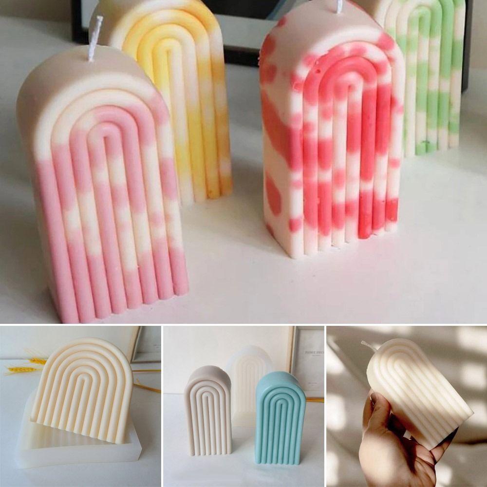 KENT1 Silicone Molds U-Shaped Arch Scented Candle Resin Mold Candles Making