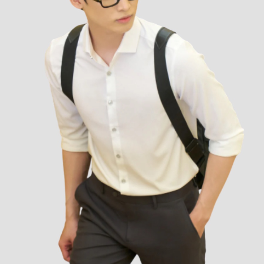 Áo sơ mi nam dài tay OFS cổ bẻ dáng ôm không nhăn xù dáng ôm Hàn Quốc cao cấp dễ phối đồ