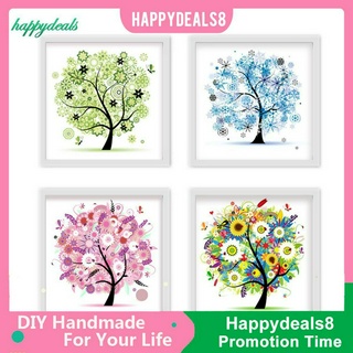 Tranh Thêu Chữ Thập Hình Cây Bốn Mùa Happyals8 5d