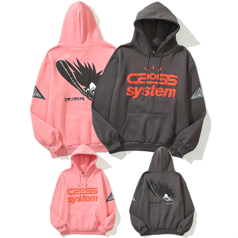 Áo hoodie in hình xương rồng hoạt hình phong cách đường phố cho nam nữ