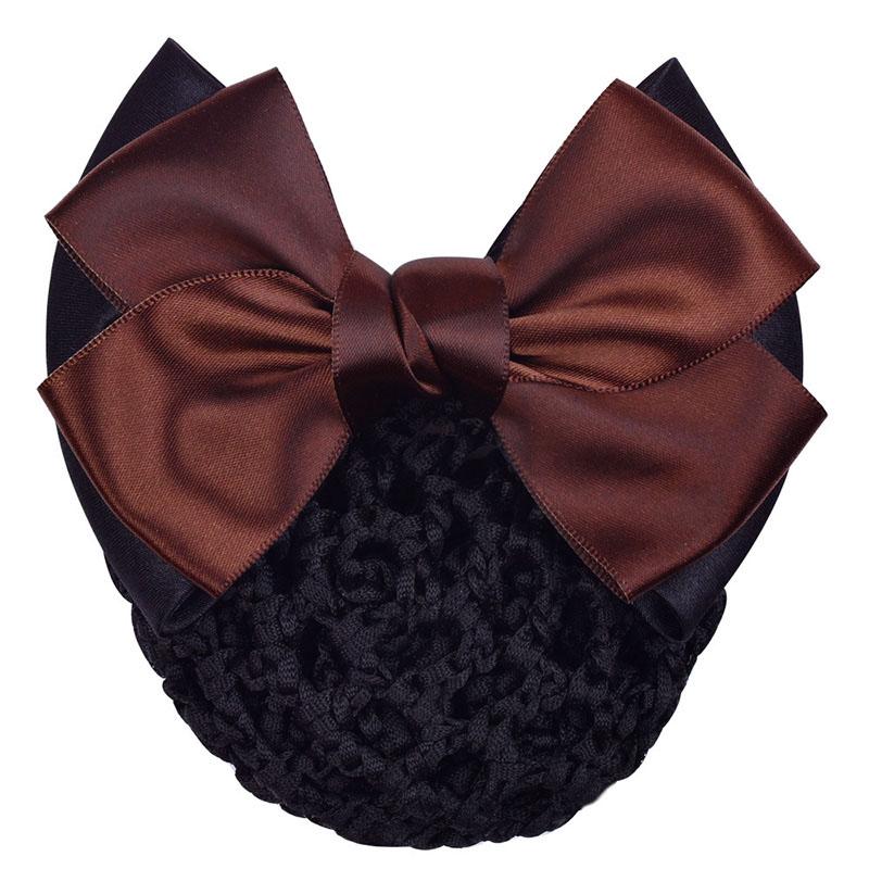 Kẹp búi tóc vải lưới đính nơ chất liệu satin thời trang cho nữ