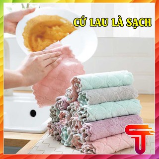 [com bo 3 CHIẾC] Khăn lau đa năng (lau bếp, bát đĩa, bàn ghế...) siêu mềm mịn, thấm hút tốt, kháng khuẩn