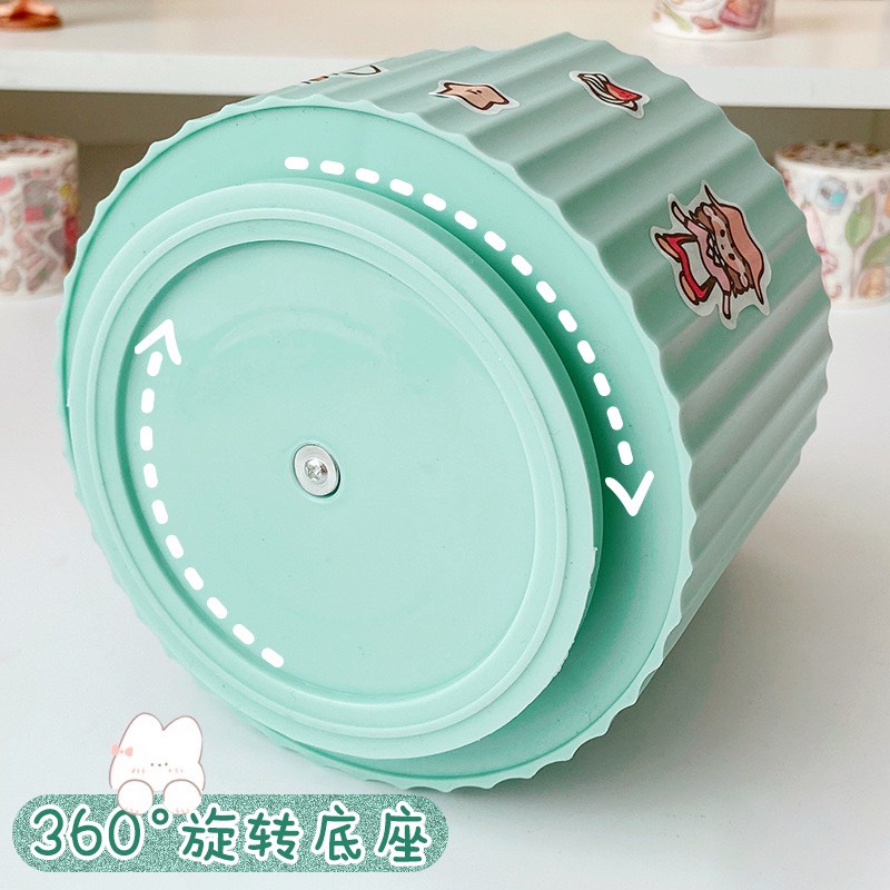 Ống cắm bút 3 ngăn xoay 360 cỡ lớn cực xinh BAG U (Tặng kèm sticker) OB360