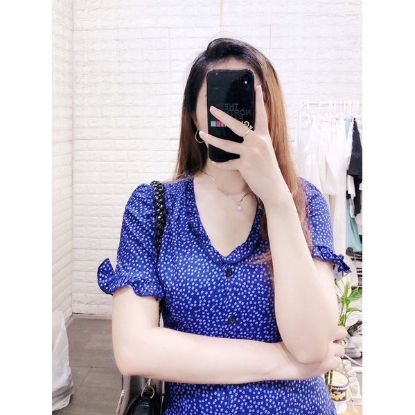 Đầm hoa nhí xanh V H3354