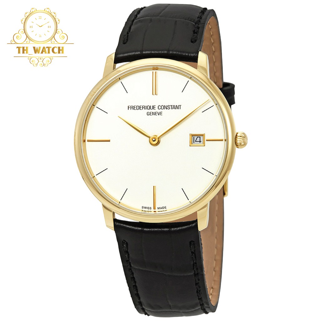 Đồng hồ Nam Frederique Constant FC-220BV5S5 Slimline, mặt trắng, dây da, kính shapphire - Máy pin