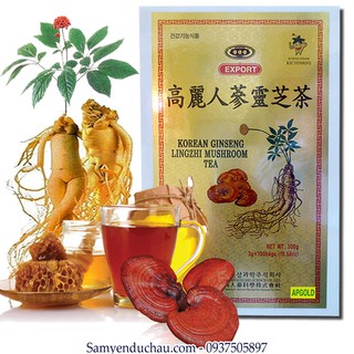 Mới 8.2026 Trà Sâm Linh Chi Bio Korea Hộp Gỗ 100góix3gr