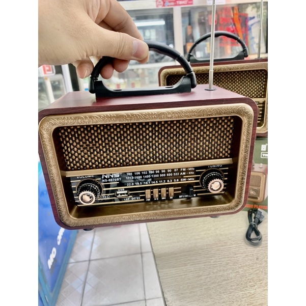 Đài FM Bluetooth/USB/TF DC-1800BT Đài phát thanh cổ điển Fm Am Sw 3 băng tần với USB Sd Tf Máy nghe nhạc Mp3