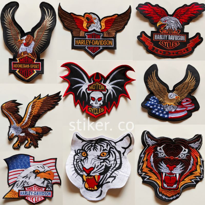 Jumbo HARLEY DAVIDSON Eagle Tiger Embroidery Etc.