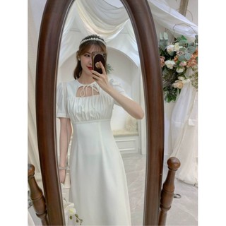 💓Đầm suông tiểu thư nơ cổ ulzzang
