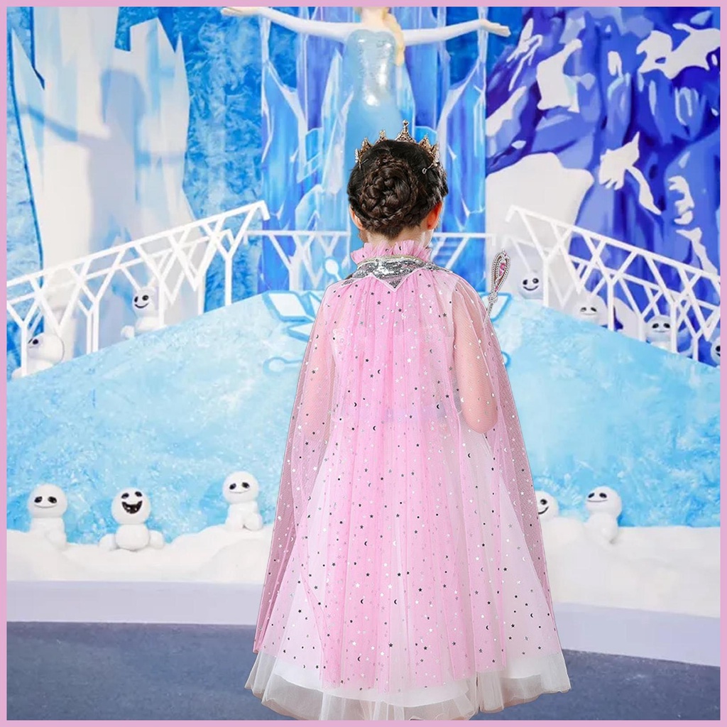 Áo Choàng Hóa Trang Công Chúa Disney Màu Hồng/Xanh Lam