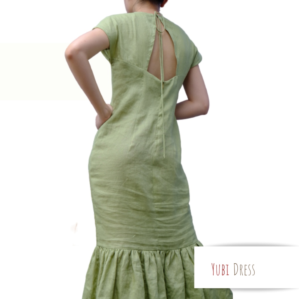 Đầm linen 100% dáng đuôi cá | YUBI DRESS | CHAMU LINEN