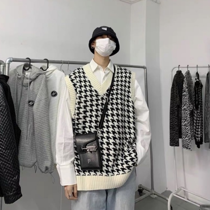 Áo len không tay cổ V thời trang nam tính