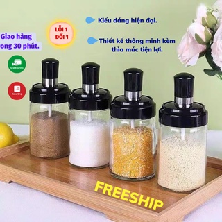 Lọ Đựng Gia Vị Kèm Thìa, Hũ Gia Vị Mẫu Mới Tiện Dụng