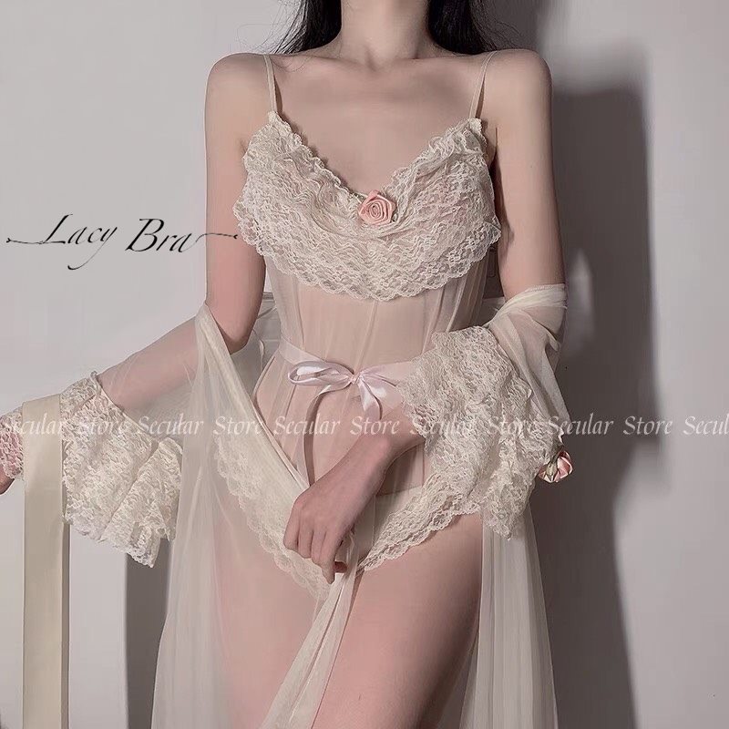 Bộ Body Liền Thân Ren Lưới Sexy Phối Ren Bèo Xinh Xắn Lacy Bra - S2 | BigBuy360 - bigbuy360.vn