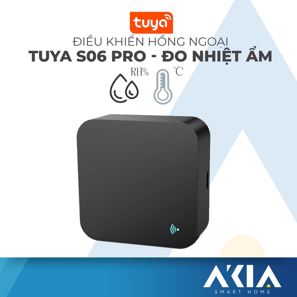 Điều khiển hồng ngoại AKIA S06 Pro bản 2021 - Tích hợp cảm biến nhiệt độ, Điều khiển máy lạnh,TV , Quạt, Hẹn giờ bật tắt