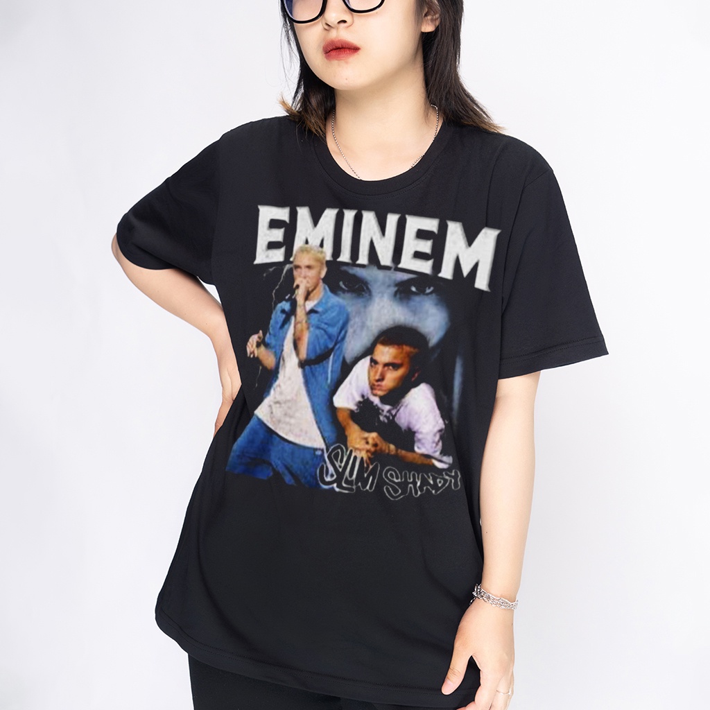 T9Ao /Áo thun Eminem Slim Shady wright ca sĩ cotton tay ngắn phong cách streetwear âu mỹ!