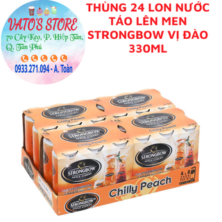 Thùng 24 lon nước táo lên men Strongbow Vị Đào 330ml/lon / Lốc 6 lon nước táo lên men Strongbow Vị Đào 330ml