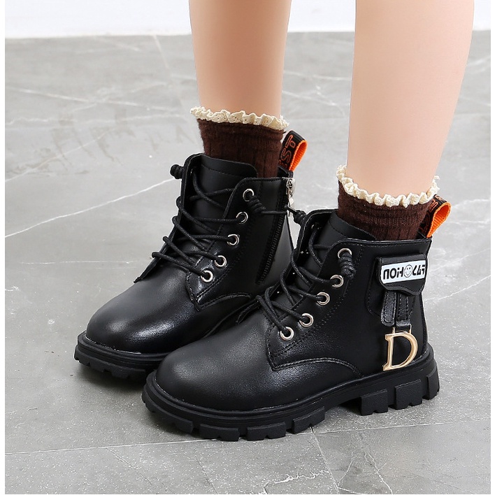 Giày bốt cao cấp cho bé gái khóa kéo dễ thương, da mềm , đế êm, phong cách hàn quốc HQ108