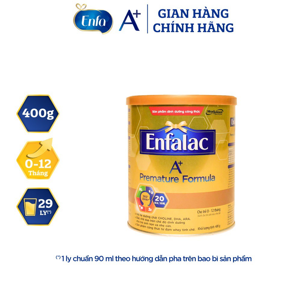 Sữa Bột Enfalac A+ Premature: Sữa Cho Trẻ Sinh Non-400g