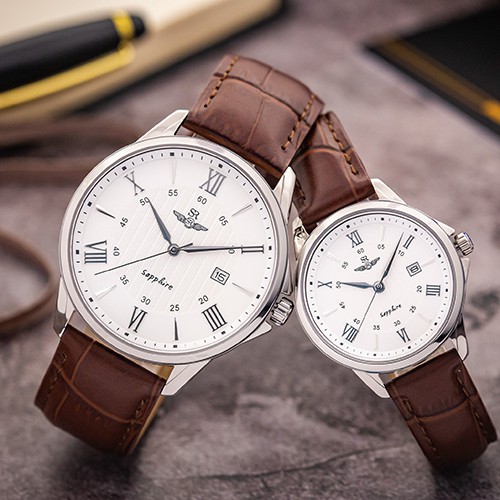 Đồng Hồ Đôi SRWatch SG3003.4102CV &amp; SL3003.4102CV mặt kính sapphire chính hãng thanh