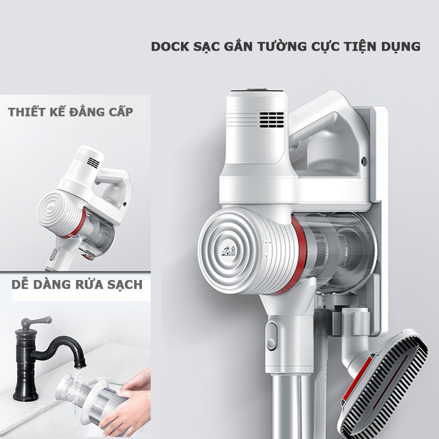 Máy hút bụi cầm tay Puppyoo T6 Simba máy hút bụi gia dụng lực hút 15kPa công nghệ NIDEC MOTOR bảo hành chính hãng 2 năm