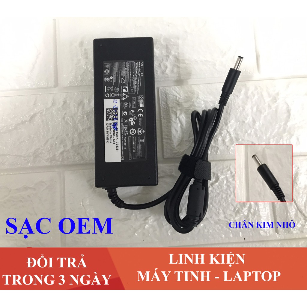 Sạc Laptop Dell 19.5V - 4.62A - 90W Chân Kim Nhỏ cho Dell 5568 3558 3458 Card Rời | FREE SHIP ĐƠN TỪ 50K