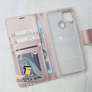 Bao da dạng ví oppo a15 hiệu hanman có quai cài