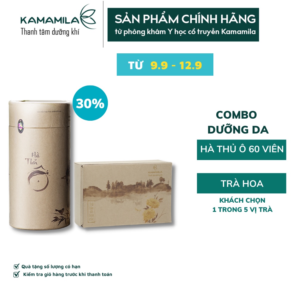 Combo Hà Thủ Ô Cao Cấp Và Trà Hoa Kamamila - Hỗ trợ làm đẹp da, nuôi dưỡng tóc chắc khoẻ, bổ huyết