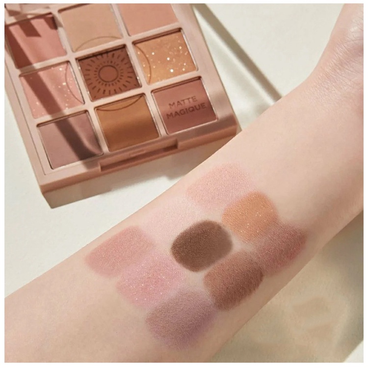 Bảng phấn mắt 9 màu hiệu ứng lì và ánh ngọc trai chống nước chống mồ hôi lâu trôi cao cấp