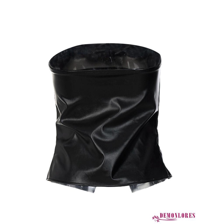 Áo ống corset bằng da PU không dây cài nút thời trang gợi cảm cho nữ
