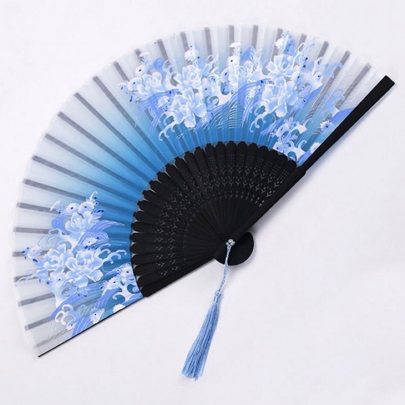 Quạt Nan Tre gỗ Gấp Tay Hình Hoa Khiêu Vũ Cổ Điển Mùa Hè Cầm Tay Trung Quốc Quà Tặng Tiệc Cưới Trang Trí Xinh Xắn