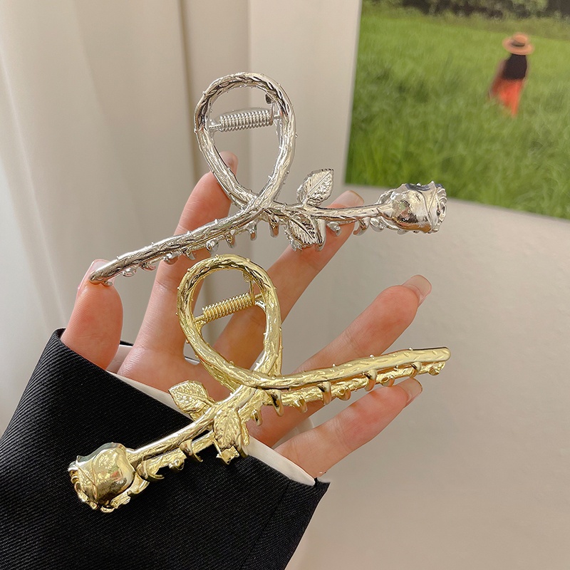 Kẹp Tóc Kim Loại Thiết Kế Hình Bông Hoa Độc Đáo Thời Trang Hàn Quốc