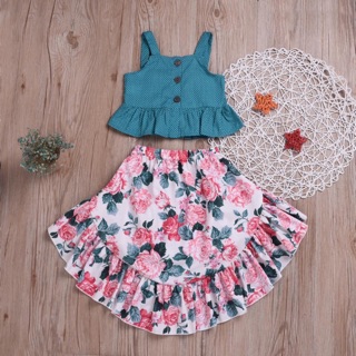 Set trang phục váy vintage cho bé gái