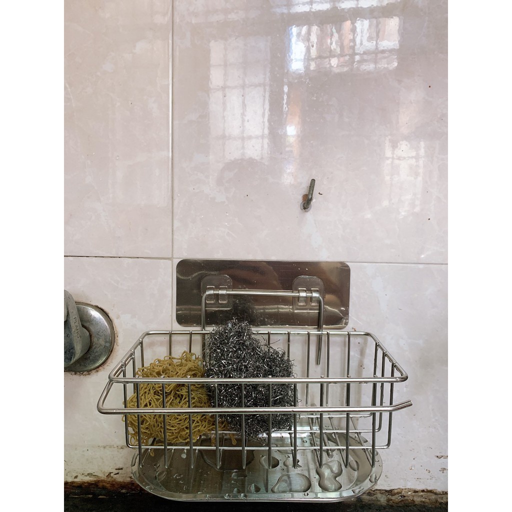 Kệ inox để đồ rửa chén bát, giá inox dán tường có khay hứng nước đảm bảo sạch - tiện - gọn bokisd store