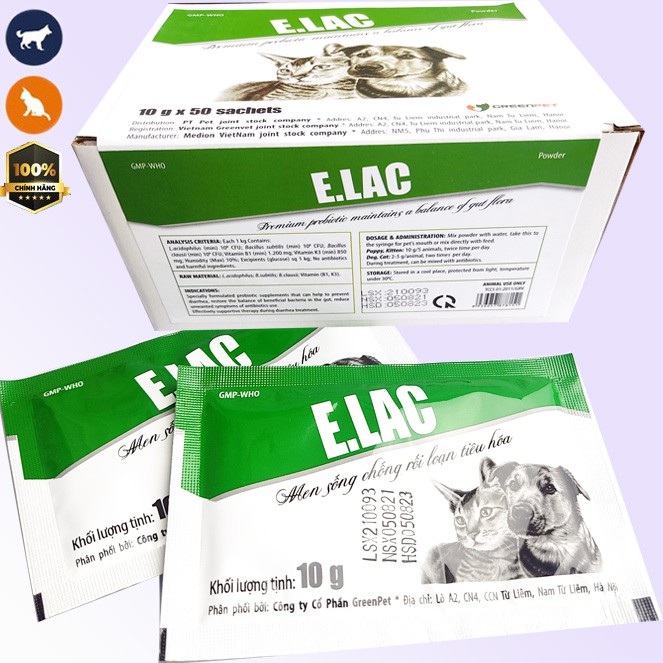 Men tiêu hóa E lac dành cho mèo hỗ trợ chống rối loại tiêu hóa cho mèo, thơm mùi sữa và rất dễ uống