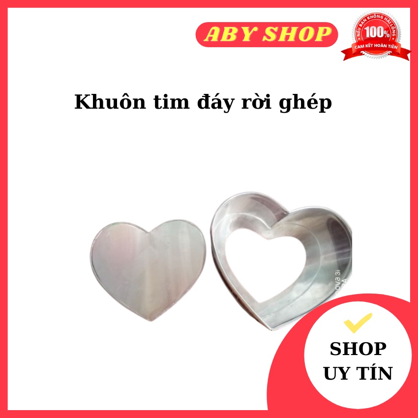 Khuôn tim đáy rời ghép ⚡ HÀNG LOẠI 1 ⚡ khuôn làm bánh cách thủy nước vì là khuôn ghép