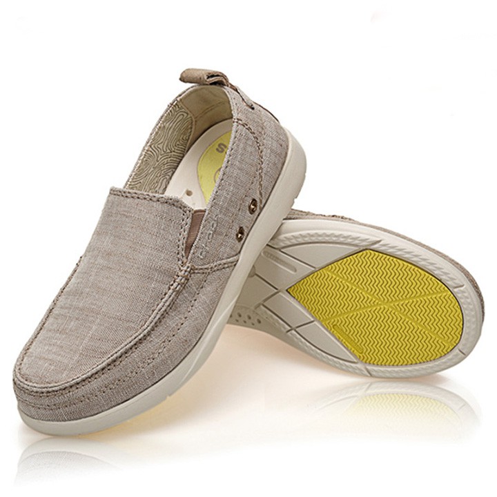 GIÀY LƯỜI C.ROC.S VẢI THÔ WALU CHAMBRAY CHO NAM MÀU KAKI