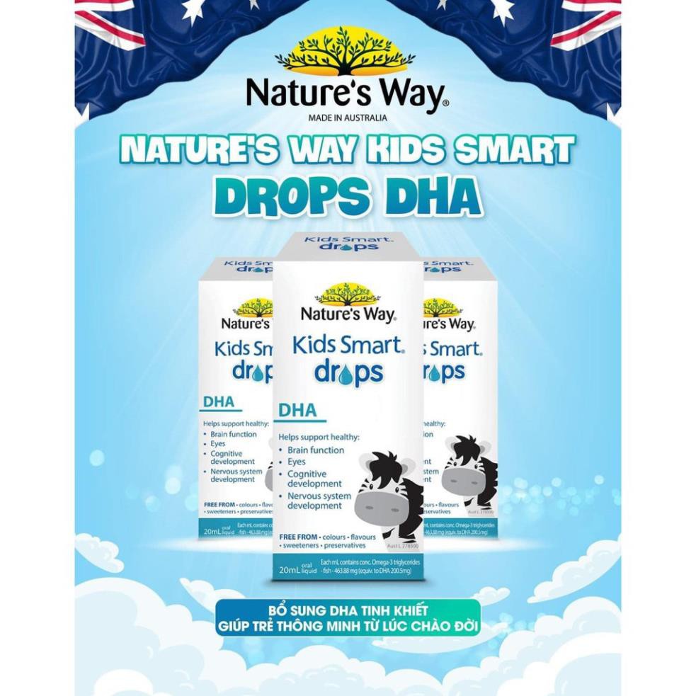Dha cho trẻ sơ sinh dạng nước Drops 20ml - Xuất xứ Úc- Dha Drop Nature's Way