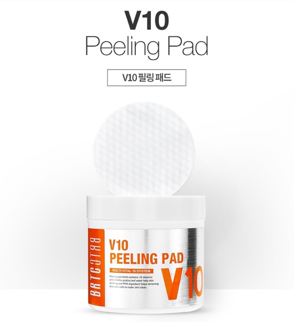 Hũ 80 miếng Bông tẩy tế bào chết trắng da BRTC V10 PEELING PAD