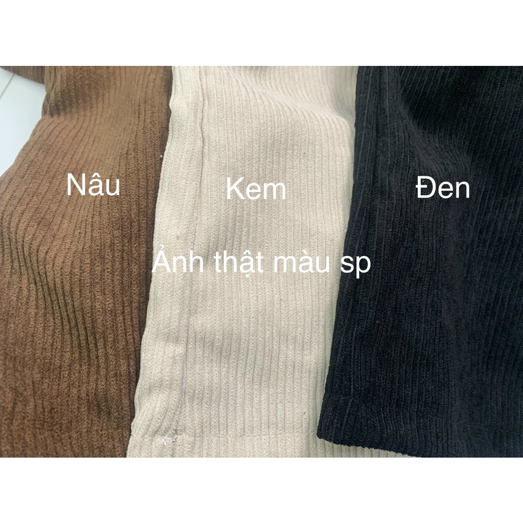 Quần ống loe cạp cao chất nhung tăm dài 100cm hack chân tôn dáng màu đen nâu kem thời trang Banamo Fashion 451 | BigBuy360 - bigbuy360.vn