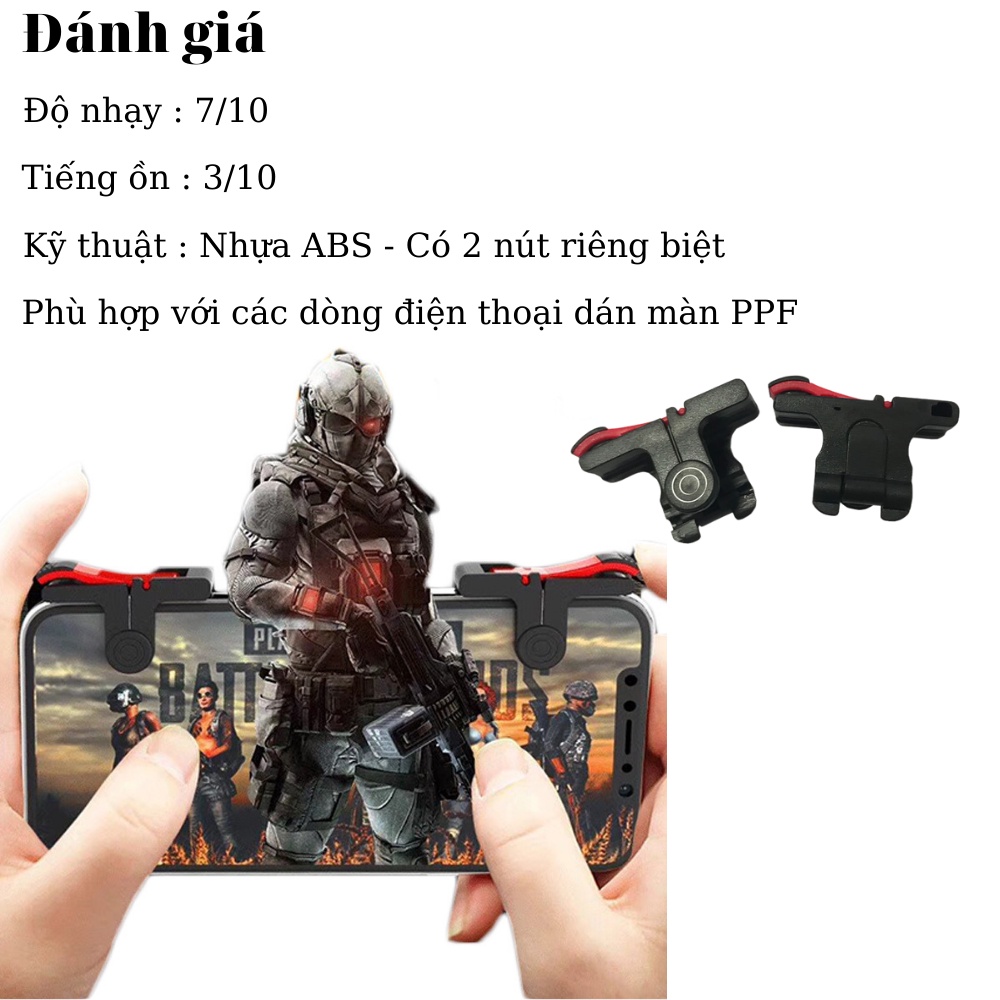 Nút chơi game GADO nút bắn Pubg, Ros, Free Fire, Knight Out hỗ trợ chơi 4 và 6 ngón