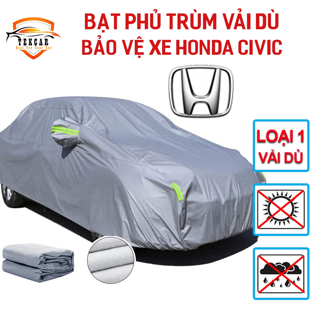 [HONDA CIVIC] Bạt vải dù phủ trùm kín bảo vệ xe honda civic chất liệu vải dù oxford cao cấp , áo trùm, bạt phủ xe 7 chỗ