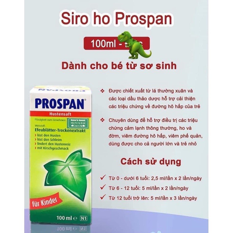 Hộp 100ml siro pros pan Đức date xa- Siro ĐỨC